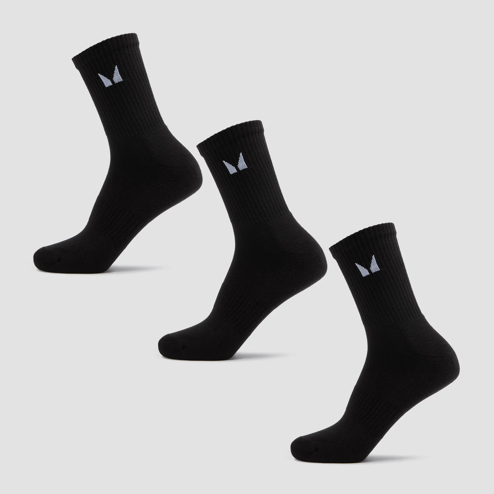 MP Unisex Crew Socks (3 Pack) - Black - UK 6-8 attēls 1