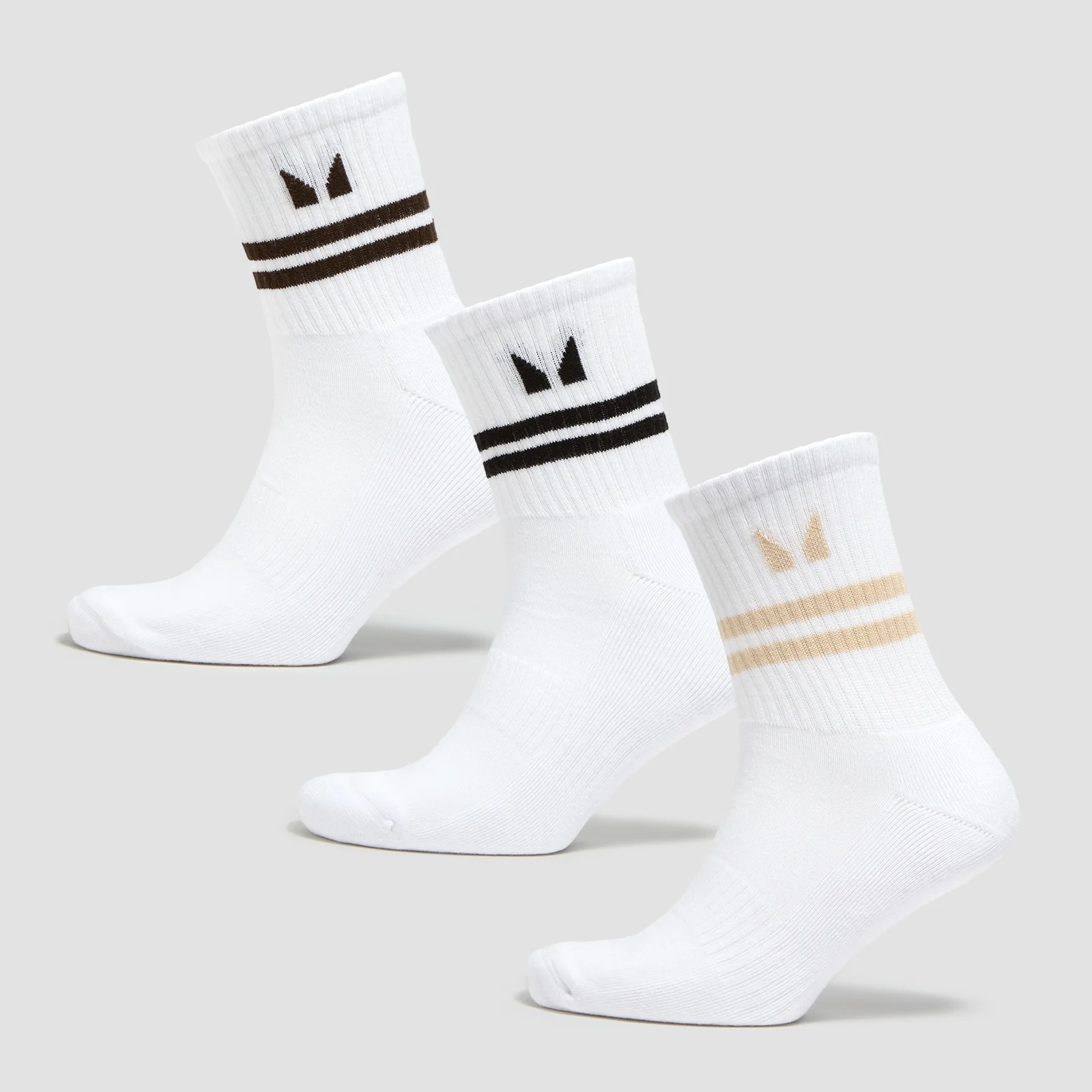 MP Tatiana 3pk Crew Socks - White/Coffee - UK 6-8 attēls 1
