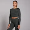 MP sieviešu bezvīļu īsais tops ar garām piedurknēm “Shape”