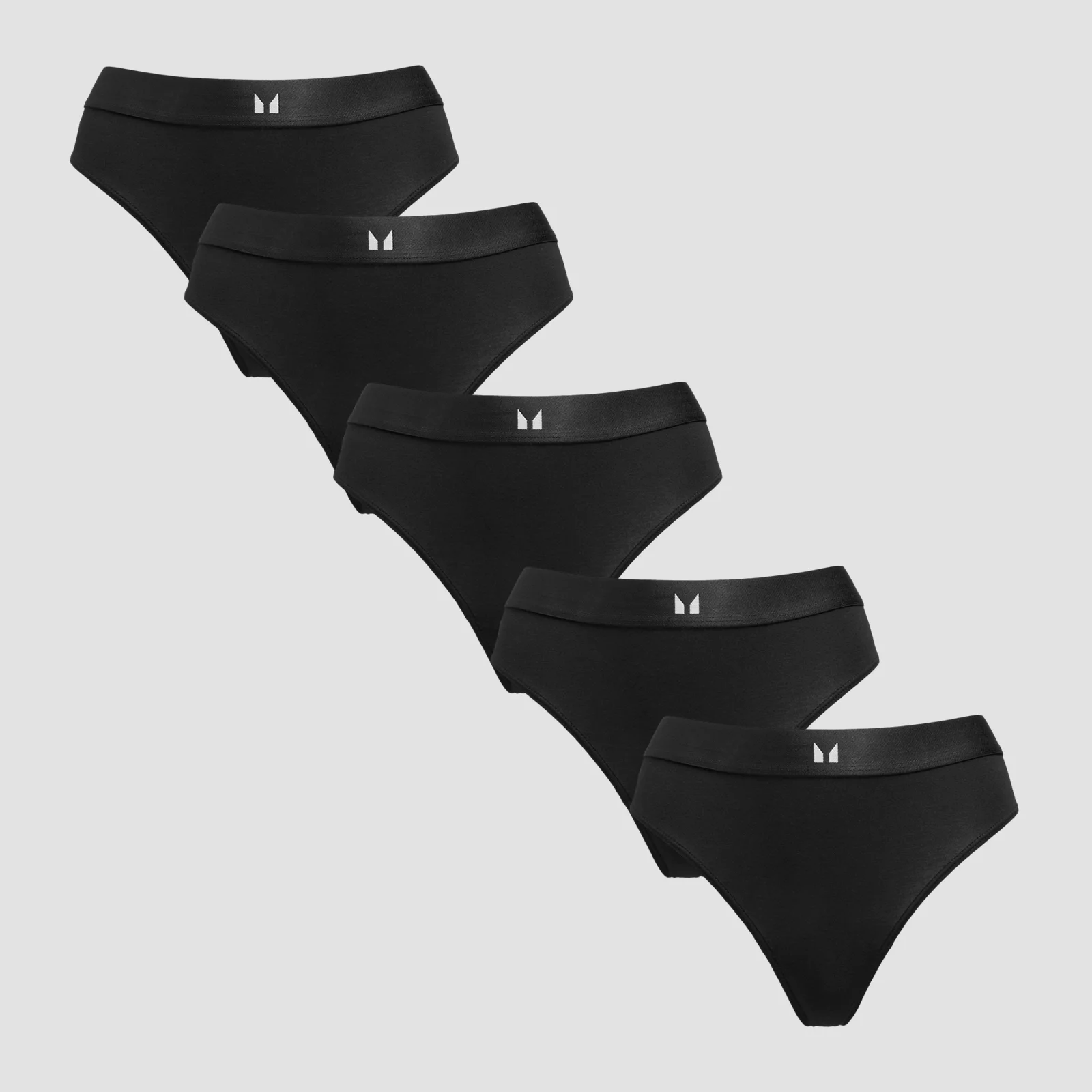 MP Women's Mid Rise Thong (5 Pack) - Black - M attēls 1