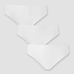 MP sieviešu bikini biksītes bez redzamām biksīšu līnijām, ar vidēji augstu jostasvietu (3 gab.) – Baltas - Size M