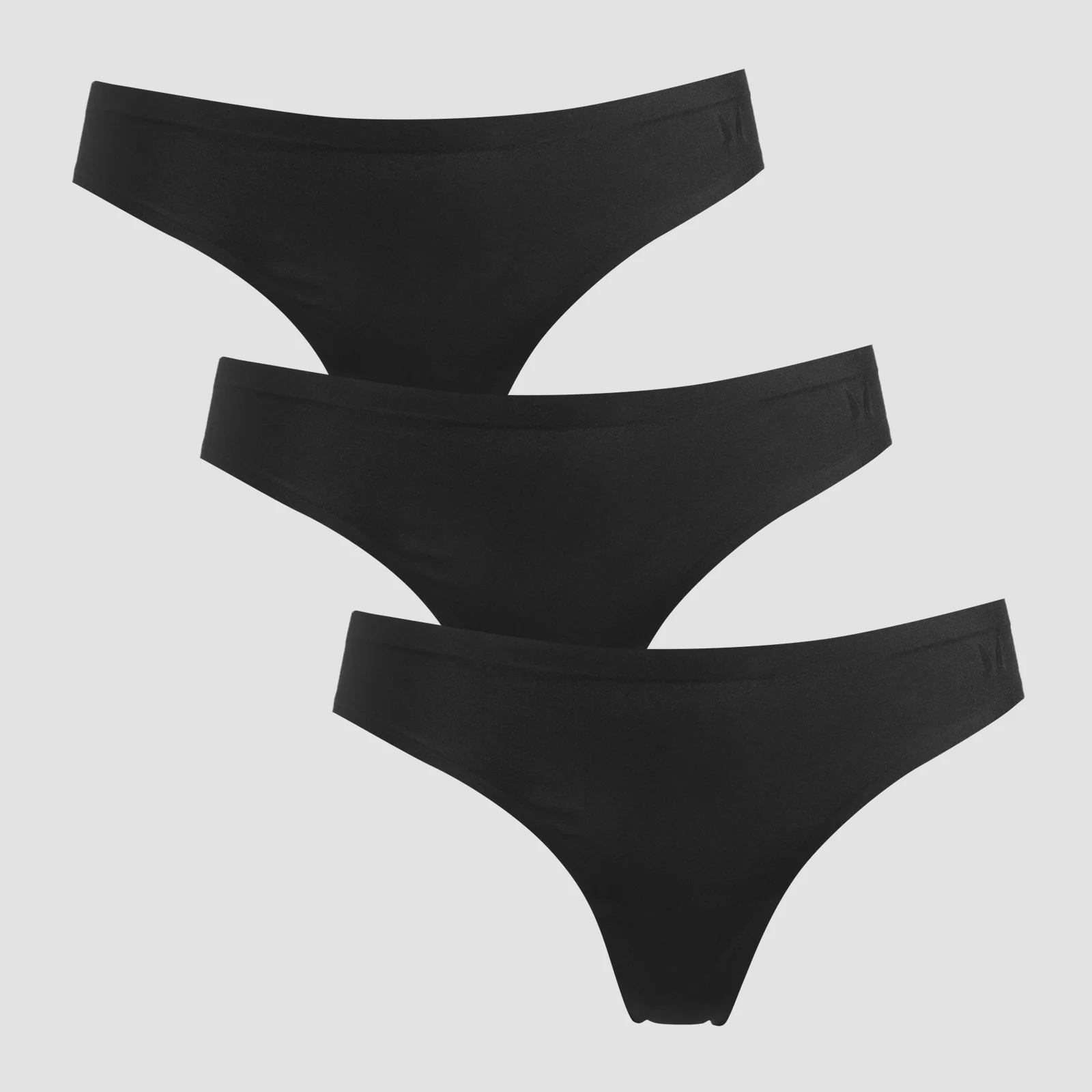 MP Women's Mid Rise No VPL Thong (3 Pack) - Black - S attēls 1