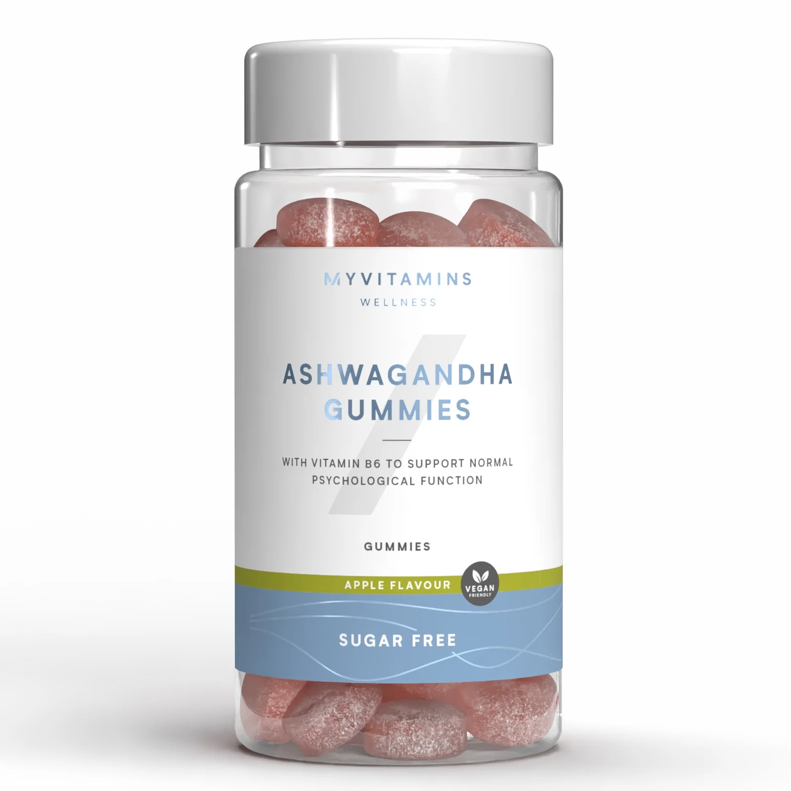 Ašvagandas košļājamās pastilas bez cukura - 60gummies - Sugar Free Apple attēls 1
