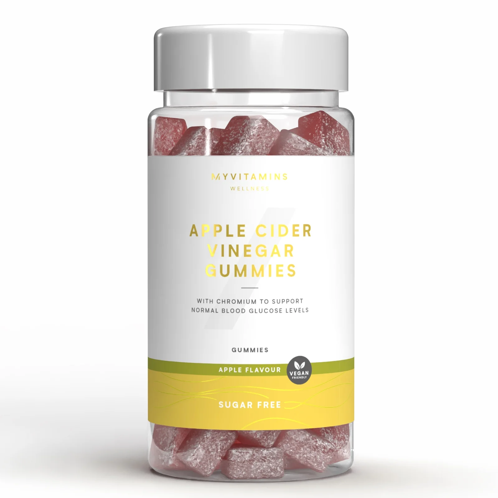 Ābolu sidra etiķa košļājamās pastilas bez pievienota cukura - 60gummies - Sugar Free Apple attēls 1