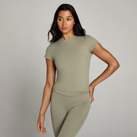 MP sieviešu cieši pieguļošs t-krekls ar īsām piedurknēm “Tempo” — Brūns