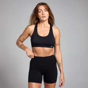 MP sieviešu krūšturis ar regulējamām, pārkrustotām lencītēm mugurpusē “Active” — Melns - Size XS