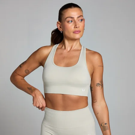 MP sieviešu bezvīļu sporta krūšturis “Shape” — Pelnu pelēks