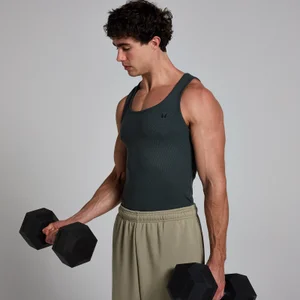 MP Men's Lift Ribbed Muscle Fit Tank - Washed Black - Size XS