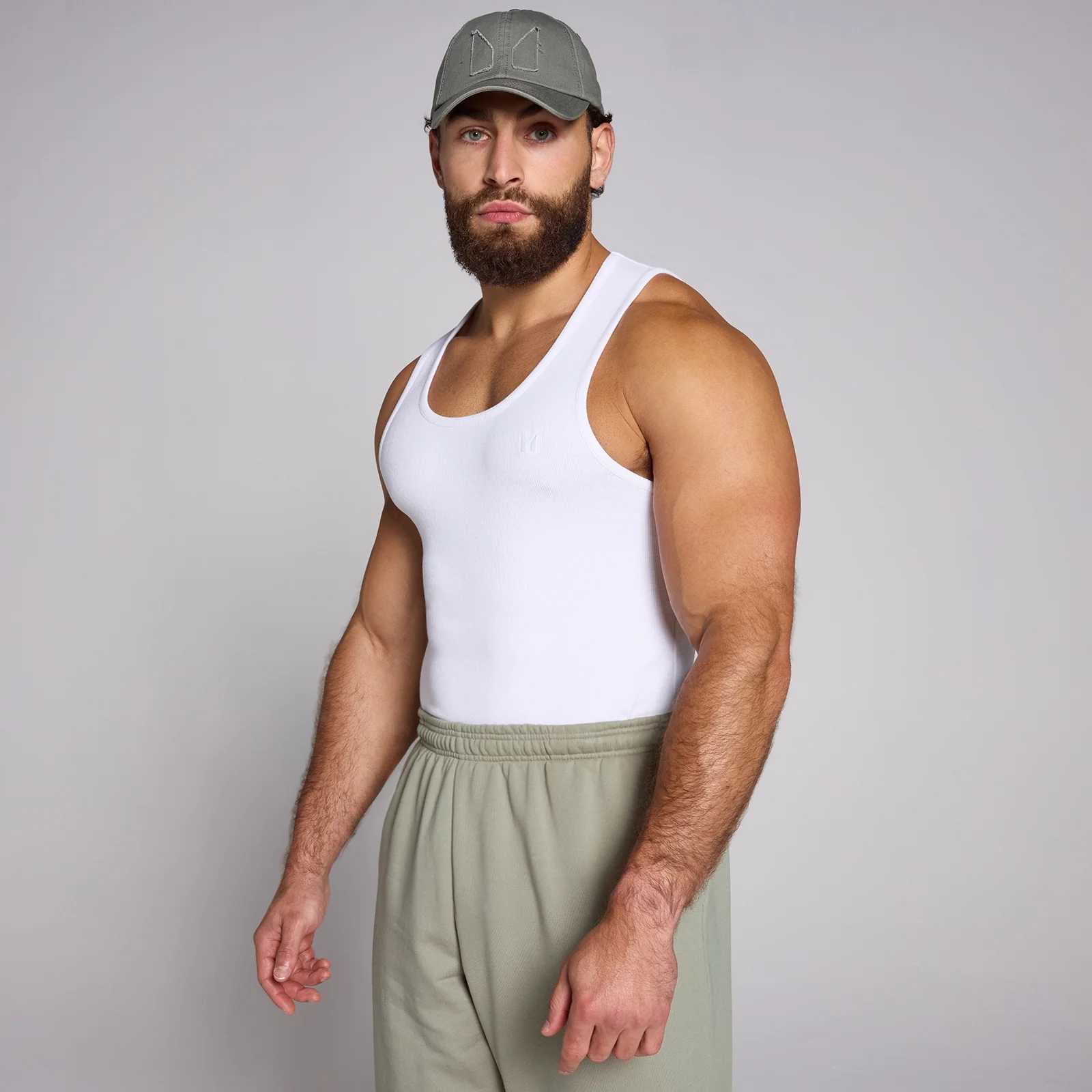MP Men's Lift Ribbed Muscle Fit Tank - White - L attēls 1