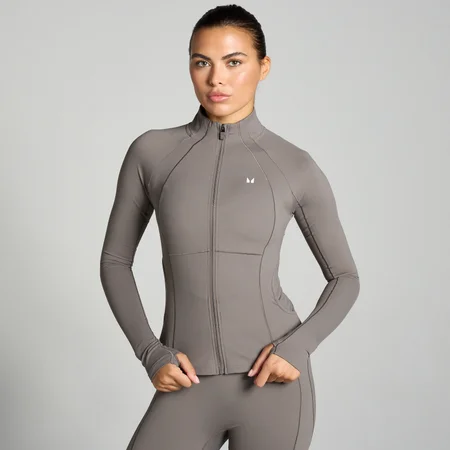 MP sieviešu īsa garuma jaka ar izliektu vīli “Tempo Ultra” – Tumši brūna