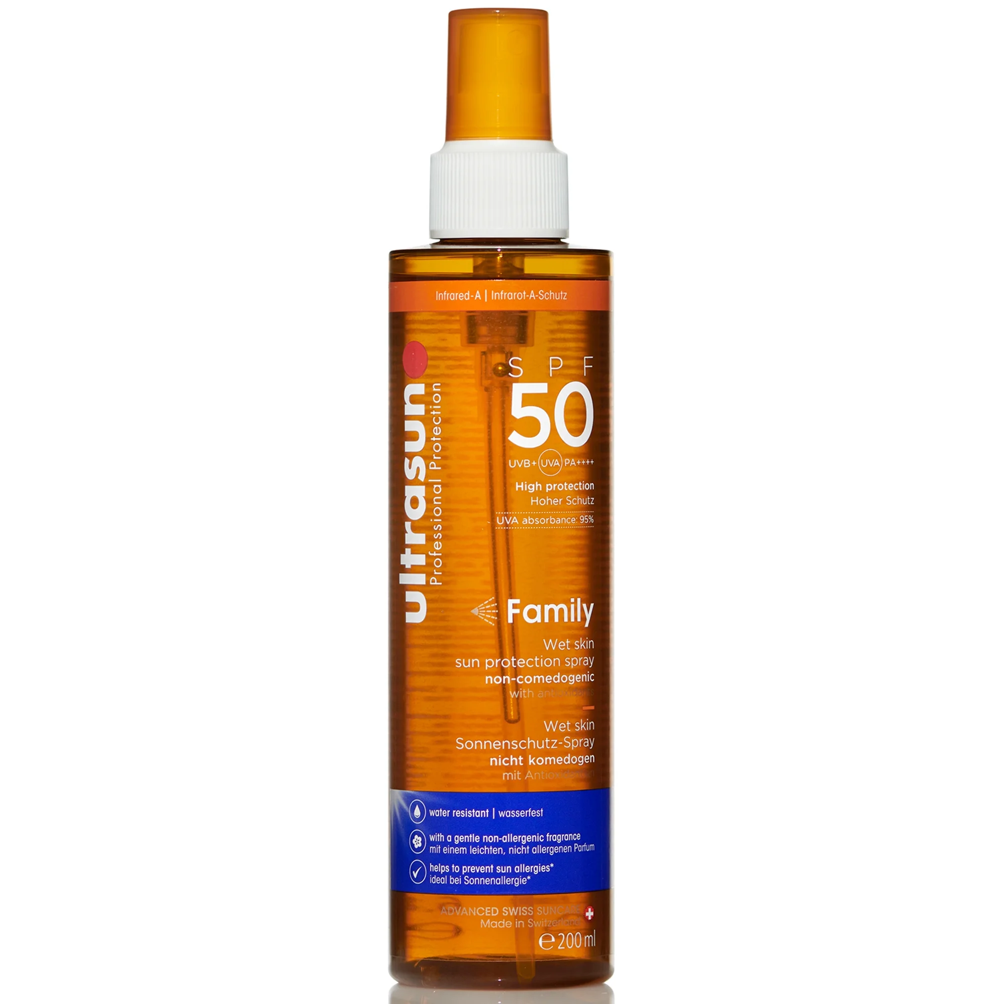 Ultrasun Family Wet Skin Spray SPF50 200ml attēls 1