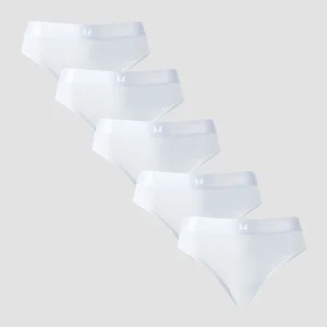 MP sieviešu bikini biksītes ar vidēji augstu jostasvietu (5 gab.) – Baltas - Size XS
