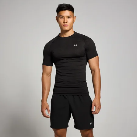 MP vīriešu bezvīļu T-krekls ar pīlāru apdruku “Tempo” – Melns