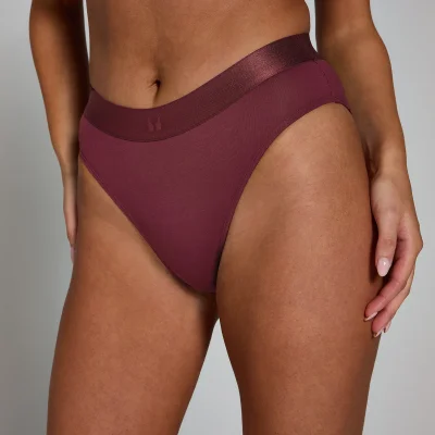 MP sieviešu bikini biksītes ar vidēji augstu jostasvietu (3 gab.) – Tumši sarkanas - XS attēls 6