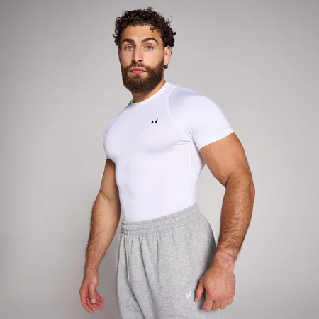 MP vīriešu sporta krekls ar īsām piedurknēm “Baselayer” — Balts