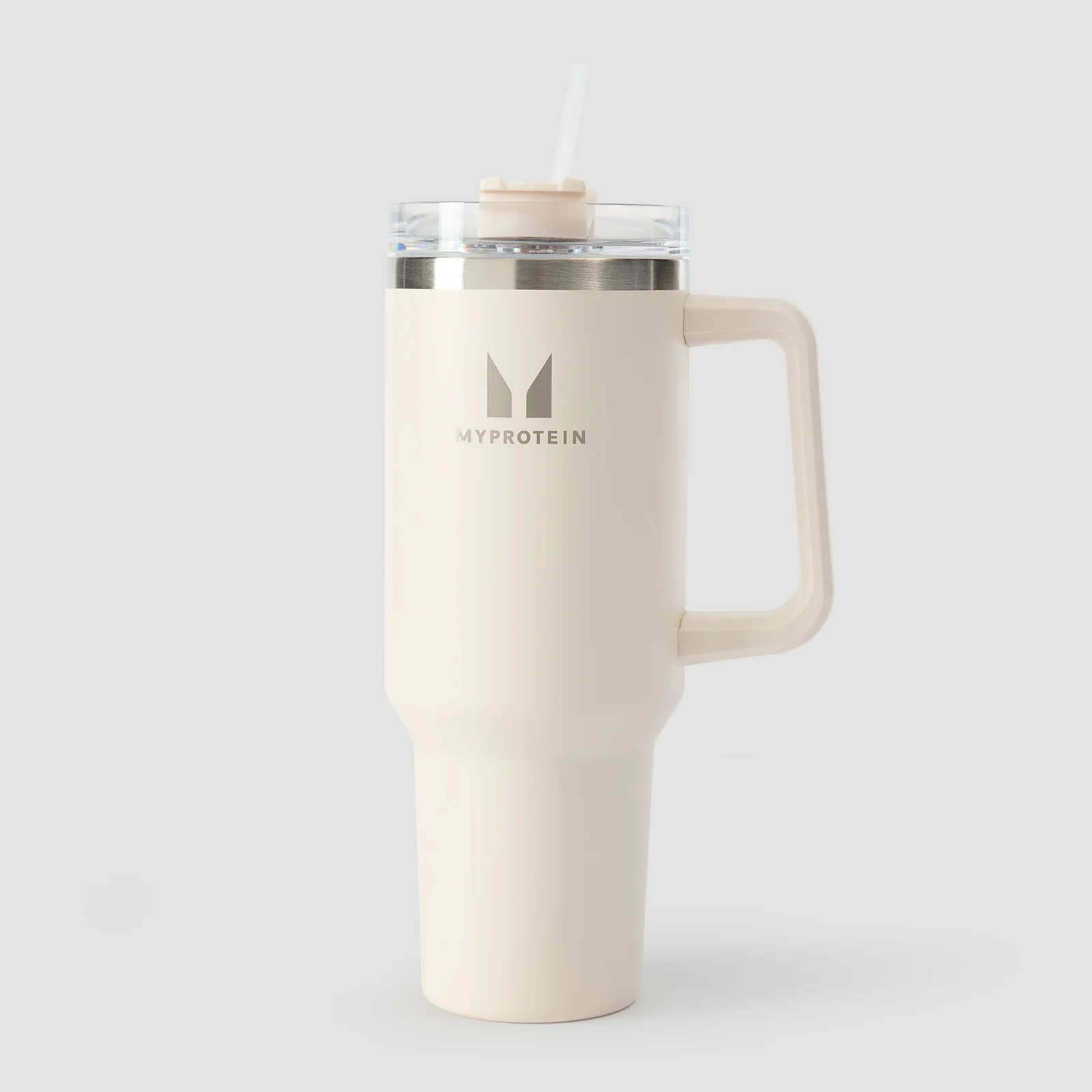Myprotein metāla pudele ar sānu rokturi un salmiņu 1200 ml - dabīgi krēmkrāsas attēls 1