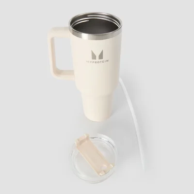Myprotein metāla pudele ar sānu rokturi un salmiņu 1200 ml - dabīgi krēmkrāsas attēls 6