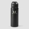 Myprotein pārstrādāta metāla pudele ar atlokāmu salmiņu, 500ml – Melna