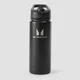 Myprotein pārstrādāta metāla pudele ar atlokāmu salmiņu, 500ml – Melna