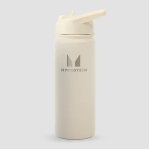 Myprotein pārstrādāta metāla pudele ar atlokāmu salmiņu, 500ml – Dabīgā krēmkrāsā - Colour Natural Cream