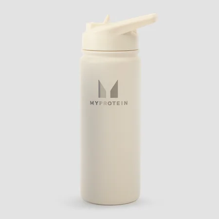 Myprotein pārstrādāta metāla pudele ar atlokāmu salmiņu, 500ml – Dabīgā krēmkrāsā