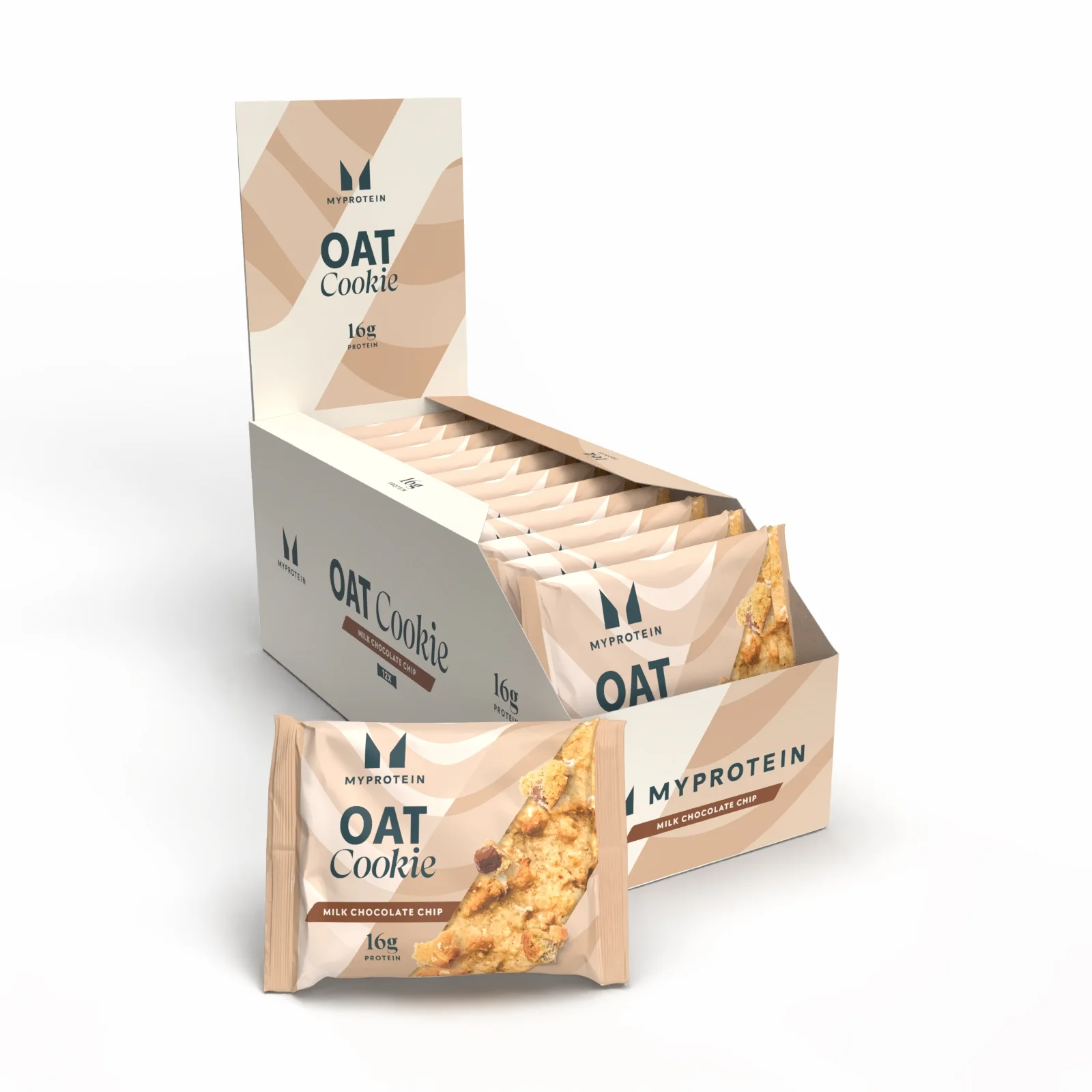 Proteīnu cepums - 12 x 65g - Milk Chocolate Chip (Oat) attēls 1
