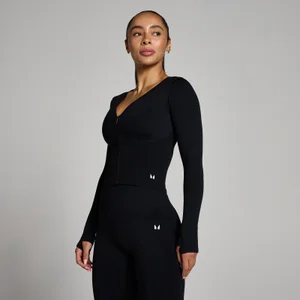 Sieviešu Tempo īsināta jaka bez šuvēm MP - melns - Size XS