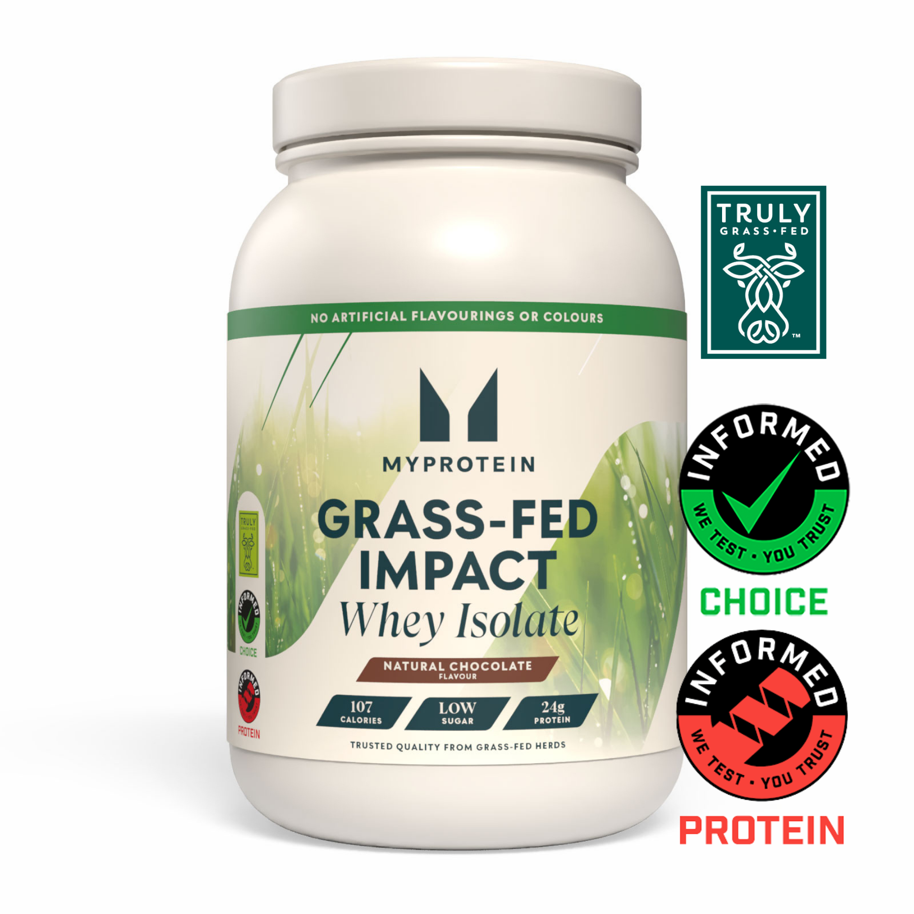 Myprotein Impact Whey Isolate, Grass Fed Natural Chocolate, 1kg attēls 1