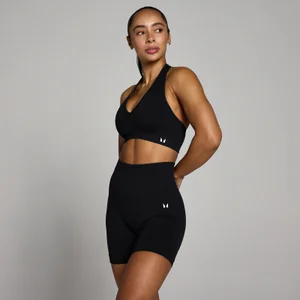 MP sieviešu Tempo bez šuvēm sporta krūšturis ar kakla siksnu - Melns - Size XS