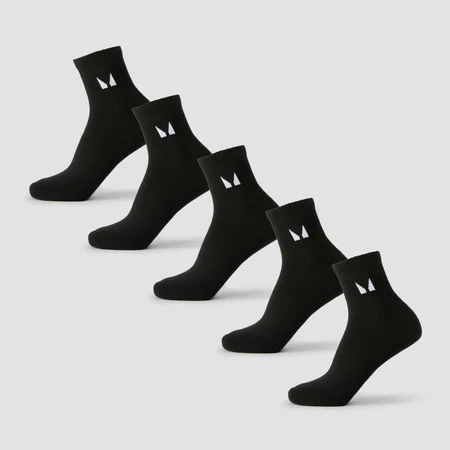MP unisex potīšu zeķes (5 pāri) - Melns