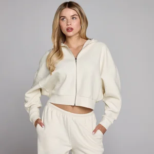 Sieviešu vafeles auduma jaka ar rāvējslēdzēju MP - kaula - Size XS
