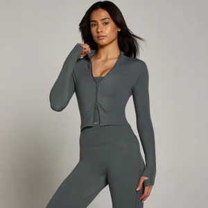 MP Women's Tempo Cropped Jacket - Dark Grey - Size XS