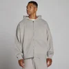 Lielizmēra jaka ar kapuci un divvirzienu rāvējslēdzēju - chalk grey