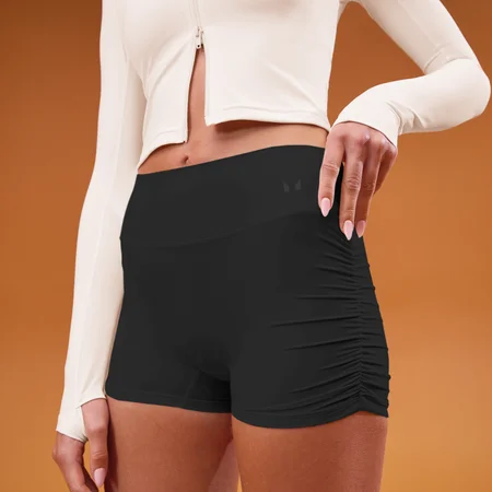 MP sieviešu Tempo Side Scrunch Booty šorti - Melns