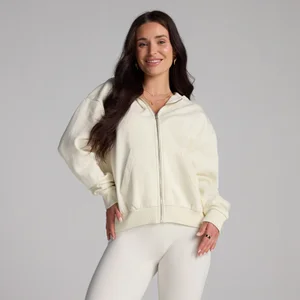MP sieviešu pamata jaka ar kapuci un rāvējslēdzēju - Coconut - Size M