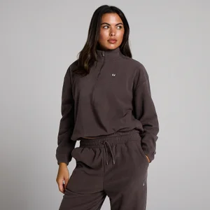 MP sieviešu piltuves apkakles 1/4 rāvējslēdzēja flīss - kakao - Size XS