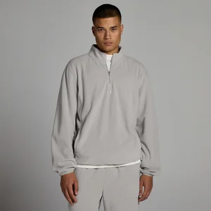 MP vīriešu flīsa jaka ar 1/4 rāvējslēdzēju - ilgtspējīgi pelēka - Size L