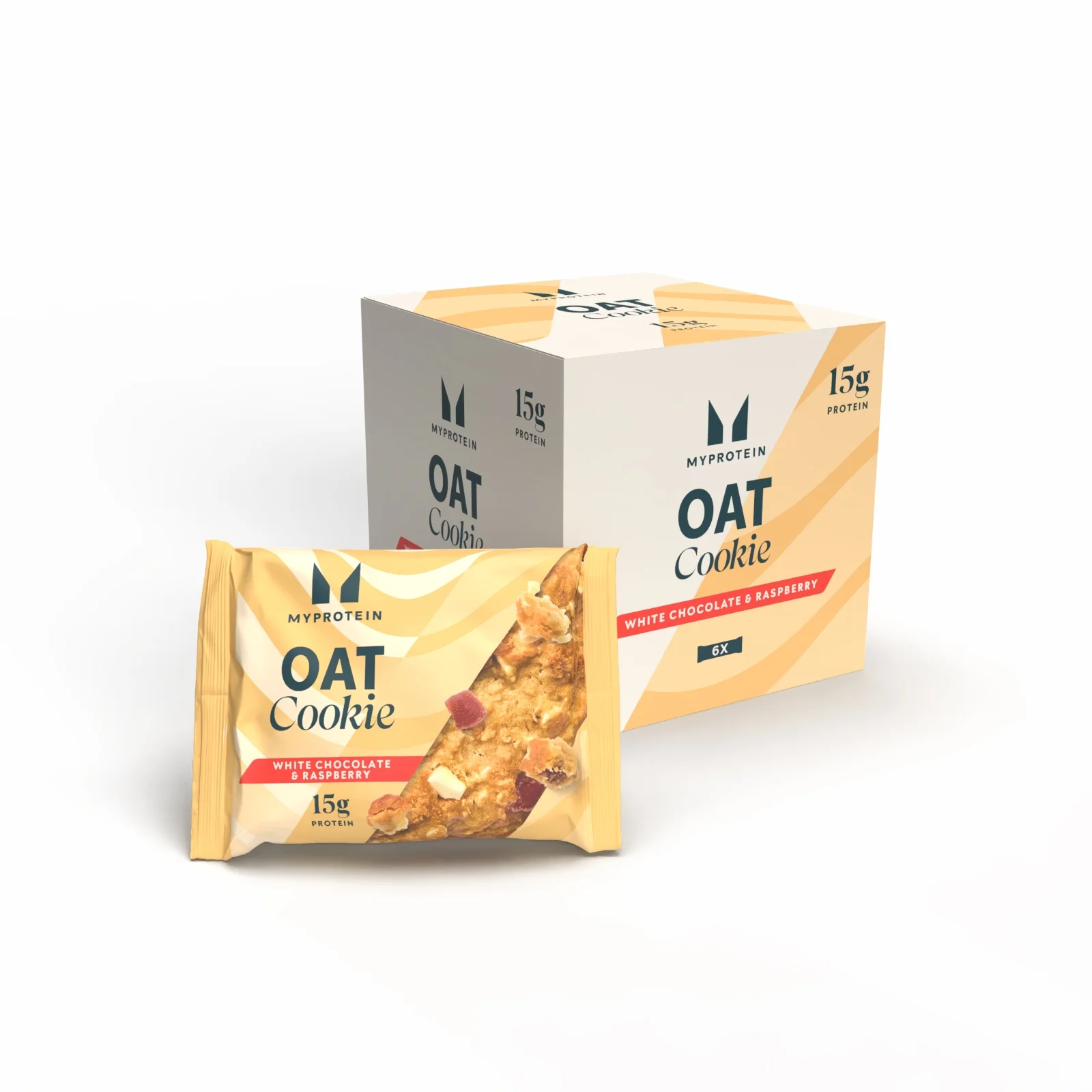 Proteīnu cepums - 6 x 65g - White Chocolate and Raspberry (Oat) attēls 1
