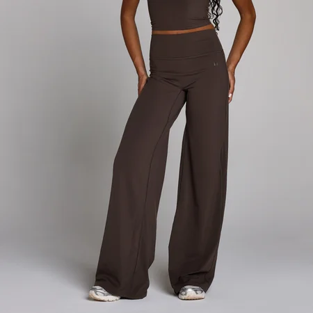 MP sieviešu garo izmēru Tempo platās kājas bikses - kakao