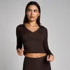 MP Sieviešu Tempo Long Sleeve Collared Tops - Kakao
