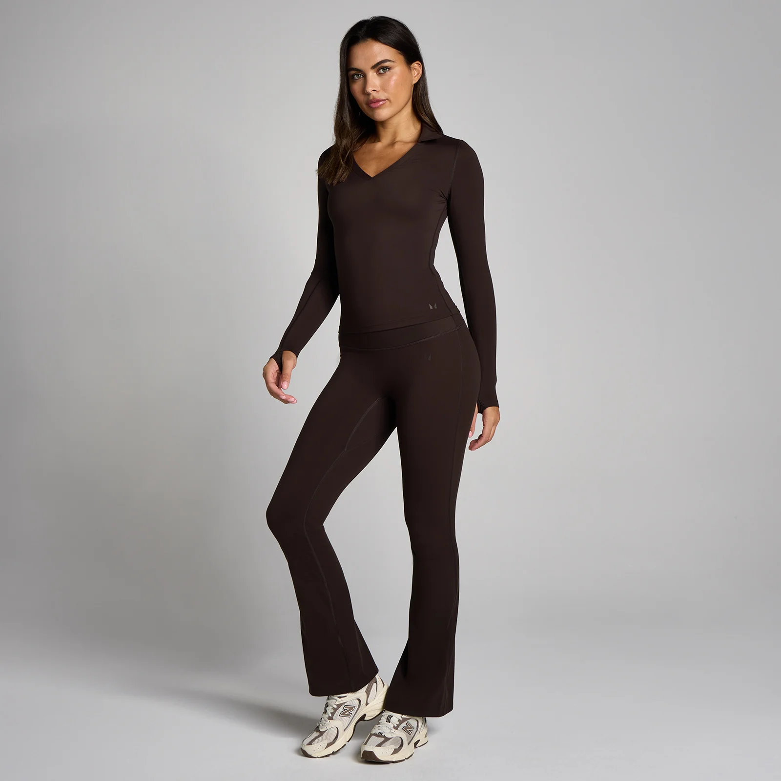 MP Sieviešu Tempo Long Sleeve Collared Tops - Kakao - S attēls 3