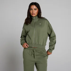 MP sieviešu Basics bomber jaka ar rāvējslēdzēju - mazgātā olīvzaļa - Size M