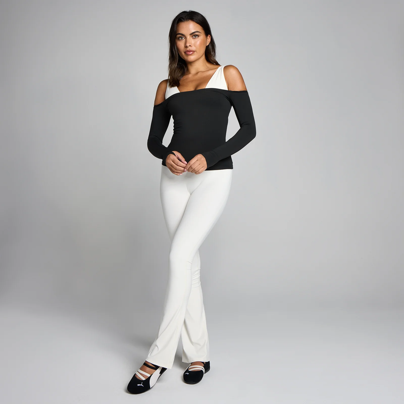 MP Sieviešu Tempo Off The Shoulder LS Tops - Melns - S attēls 3