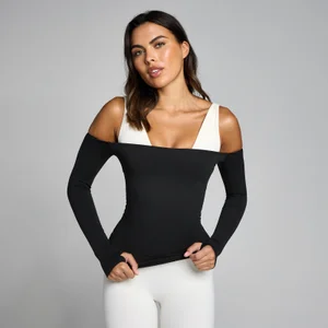 MP Sieviešu Tempo Off The Shoulder LS Tops - Melns - Size S