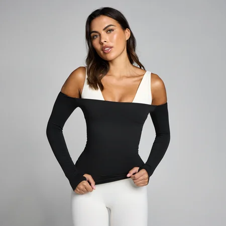 MP Sieviešu Tempo Off The Shoulder LS Tops - Melns