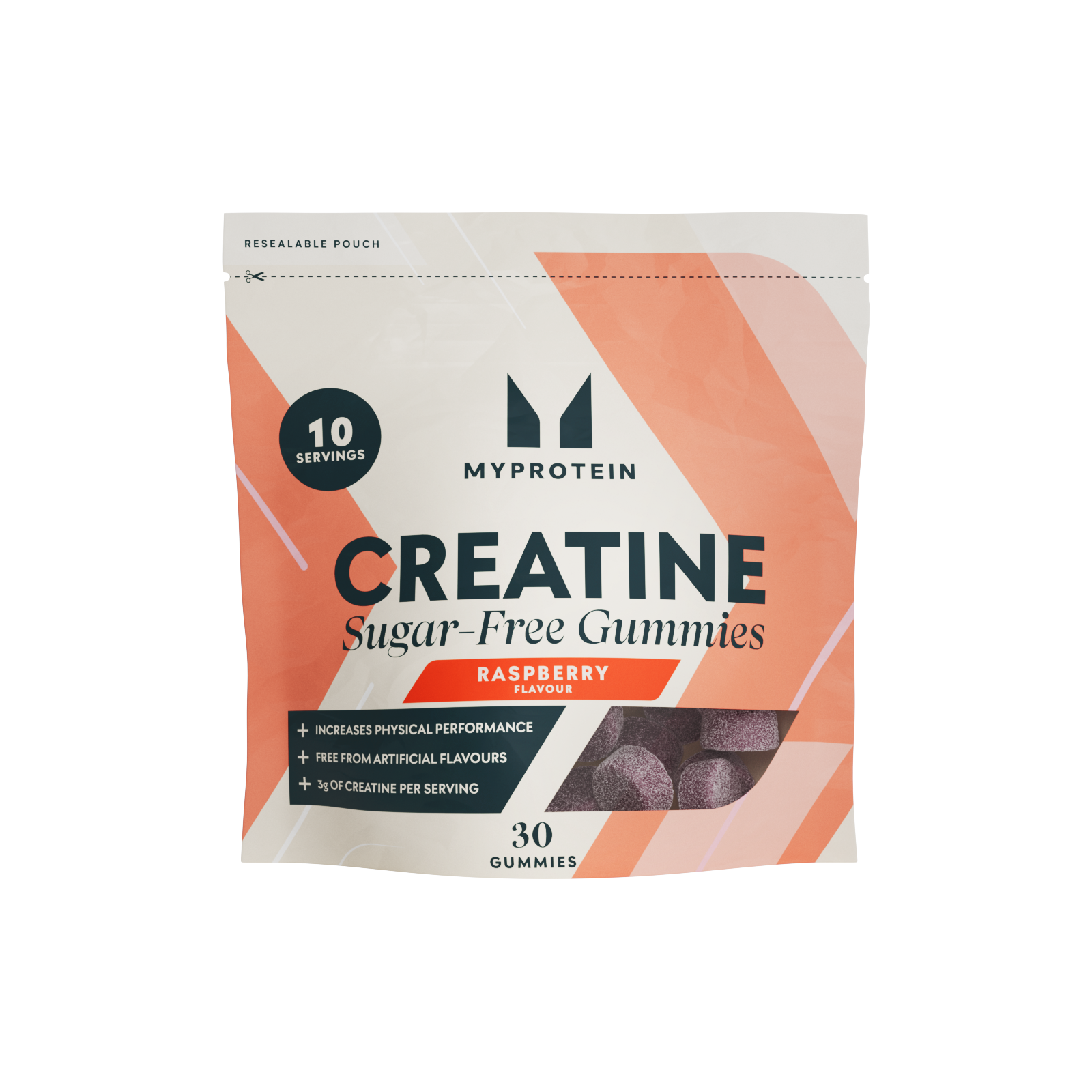 Kreatīna Gummies - 30 Gummies - 10Porcijas - Raspberry (Sugar-Free) attēls 1