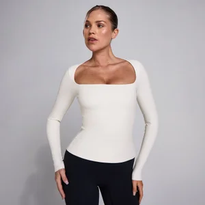 MP sieviešu SculptForm kvadrātveida izgriezuma garroku tops - pērļu - Size S