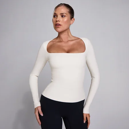 MP sieviešu SculptForm kvadrātveida izgriezuma garroku tops - pērļu