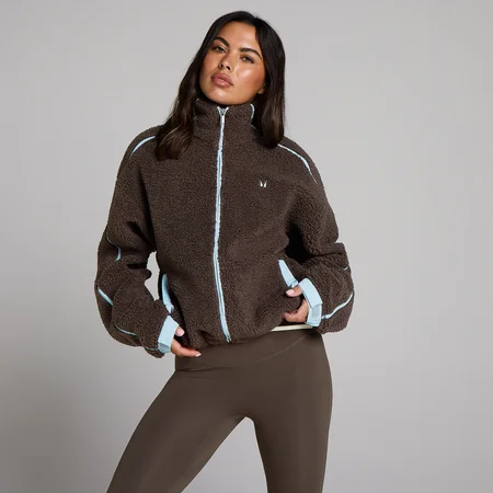 MP Sieviešu Flīsa Džemperis ar Rāvējslēdzēju un Apdari - Šokolādes