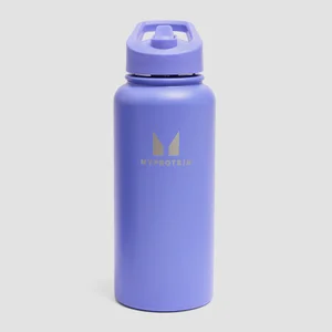 Myprotein pārstrādāta metāla pudele ar salmiņu 1L - spilgti zilā - Colour Power Indigo